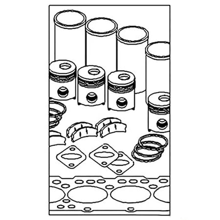 Aftermarket IK143 In Frame Engine Overhaul Kit Fits Ford 800 900 Series Gas 172 CID 195557 ENP30-0140